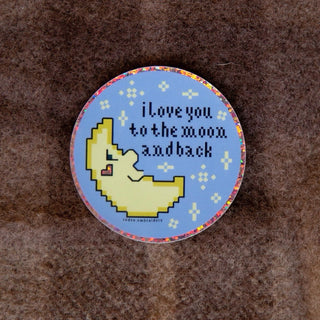 Moon and Back - Glitter Vinyl Sticker