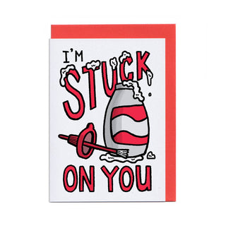 I'm Stuck On You - Greeting Card (Risograph)-Greeting Cards-Stash World