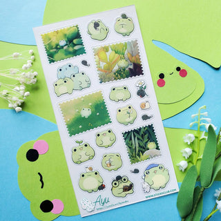 Kawaii Frog’s Life - Sticker Sheet-Sticker Sheets-Stash World
