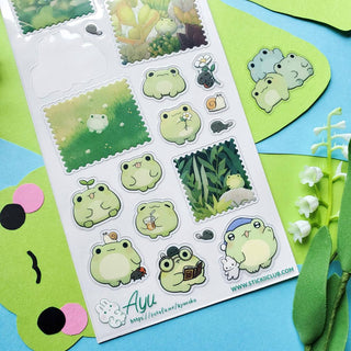 Kawaii Frog’s Life - Sticker Sheet-Sticker Sheets-Stash World