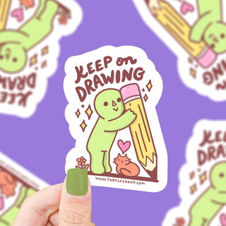 Keep On Drawing - Vinyl Sticker-Vinyl Stickers-Stash World