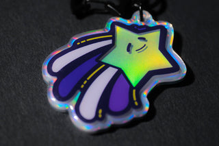 Shooting Star - Holographic Keychain