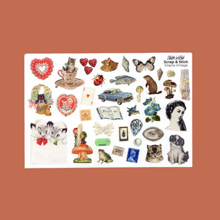 Kitschy Vintage - Sticker Sheet (Washi Sticker Paper)-Sticker Sheets-Stash World