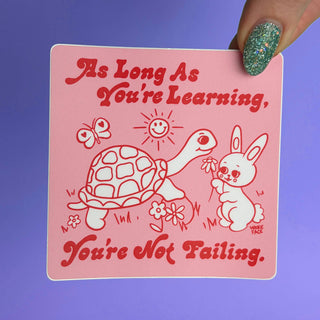 Learning Turtle and Bunny - Vinyl Sticker-Vinyl Stickers-Stash World