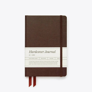 Lined Hardcover Journal - A5 Brown-Notebooks-Stash World