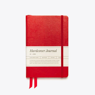 Lined Hardcover Journal - A5 Red-Notebooks-Stash World