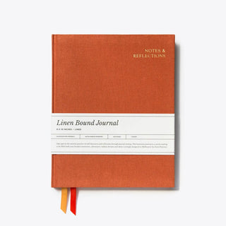 Linen Lined Journal - 8"x10" Rust-Notebooks-Stash World