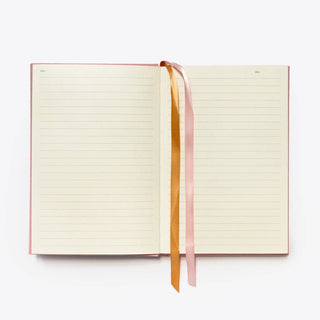 Linen Lined Journal - A5 Pink-Notebooks-Stash World