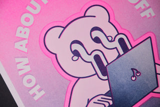 Log Off - Risograph A3 Print-Prints-Stash World