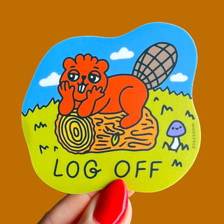 Log Off - Vinyl Sticker-Vinyl Stickers-Stash World