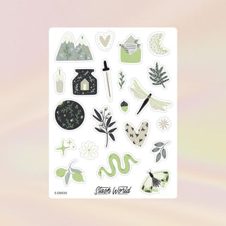 Lovely Courage - Green Sticker Sheet-Stash World