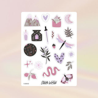 Lovely Courage - Purple Sticker Sheet-Stash World