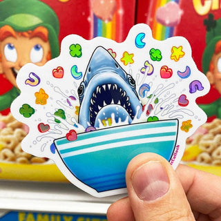 Lucky Chums Shark - Holographic Vinyl Sticker