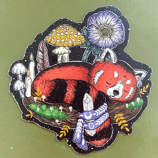 Magical Red Panda Vinyl Sticker-Stash World