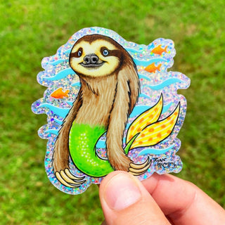 MerSloth - Glitter Vinyl Sticker