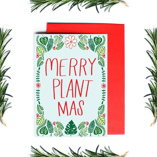 Merry Plant-mas - Christmas Card-Greeting Cards-Stash World