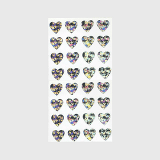 Micro Hearts (Silver) - Prismatic Stickers