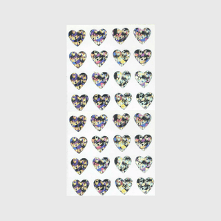 Micro Hearts (Silver) - Prismatic Stickers-Sticker Sheets-Stash World