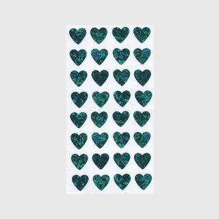 Micro Hearts (Turquoise) - Prismatic Stickers-Sticker Sheets-Stash World