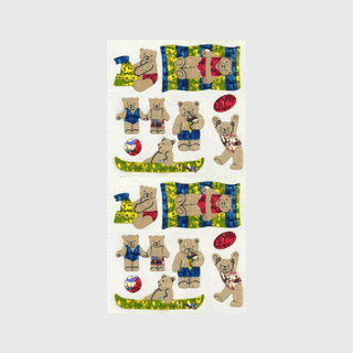 Micro Teddy Seaside Beach - Prismatic Stickers-Sticker Sheets-Stash World