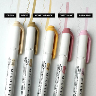 Mildliner Double Sided Highlighters - Soda Blue, Baby Pink, Honey Orange, Sorbet Yellow, Cool Grey, Beige, Cream, Dusty Pink and Olive-Stash World