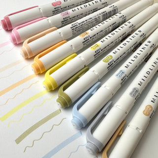 Mildliner Double Sided Highlighters - Soda Blue, Baby Pink, Honey Orange, Sorbet Yellow, Cool Grey, Beige, Cream, Dusty Pink and Olive-Stash World