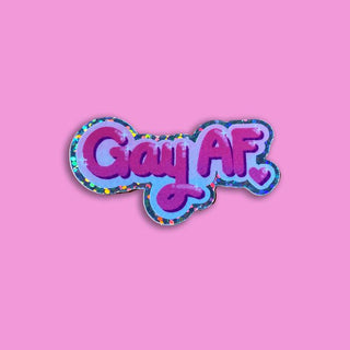 Mini Gay AF Glitter Vinyl Sticker-Stash World