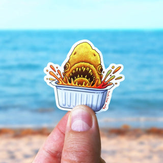 Mini Sweet and Sour Sauce Shark - Holographic Vinyl Sticker