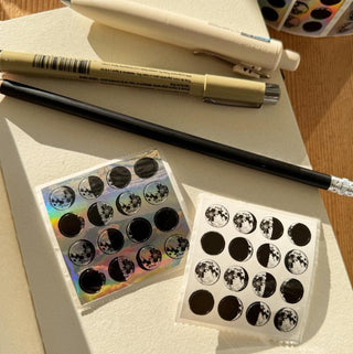 Moon Phases - Mini Sheet Off the Roll (Holographic or White)-Sticker Sheets-Stash World
