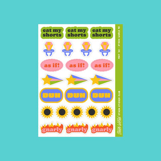90's Phrases Sticker Sheet - Stash Sticker Club-Stash World