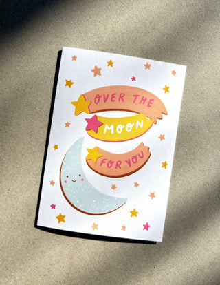 Over the Moon Card - Greeting Card-Greeting Cards-Stash World
