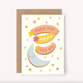 Over the Moon Card - Greeting Card-Greeting Cards-Stash World