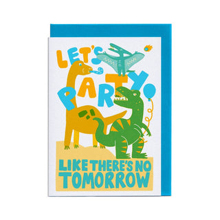 Party Like There's No Tomorrow - Greeting Card (Risograph)-Greeting Cards-Stash World