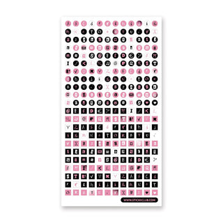 Pastel Punk Alphabet - Sticker Sheet-Sticker Sheets-Stash World
