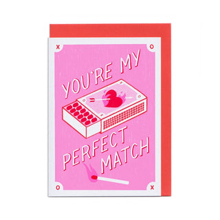 Perfect Match - Greeting Card (Risograph)-Greeting Cards-Stash World
