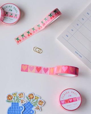 Pink Love Hearts - Washi Tape-Washi Tapes-Stash World