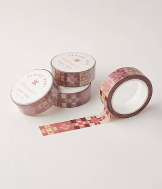 Pink Patchwork Star - Washi Tape-Washi Tapes-Stash World