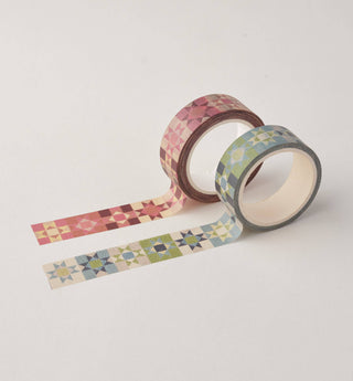 Pink Patchwork Star - Washi Tape-Washi Tapes-Stash World