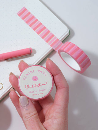 Pink and Red Stripes - Washi Tape-Washi Tapes-Stash World