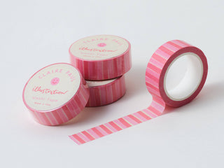 Pink and Red Stripes - Washi Tape-Washi Tapes-Stash World