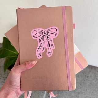 Pink Bullet Journal with Pink Bow Sticker 