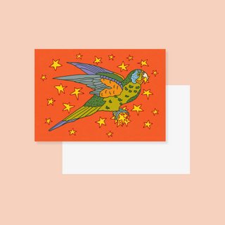 Starry Parrot - A6 Postcard