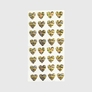 Micro Hearts (Gold) - Prismatic Stickers