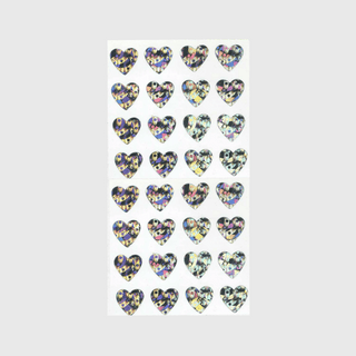 Micro Hearts (Silver) - Prismatic Stickers