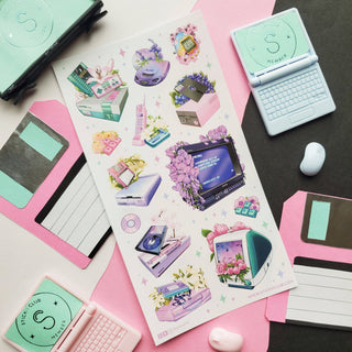 Retro Tech Bloom - Sticker Sheet-Sticker Sheets-Stash World