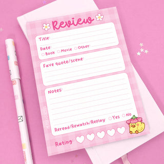 Pink Review - A6 Notepad