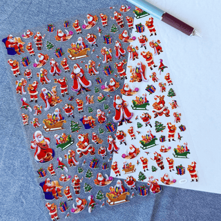 Santa - Large Sticker Sheet - 90s/00s Deadstock Stickers-Sticker Sheets-Stash World