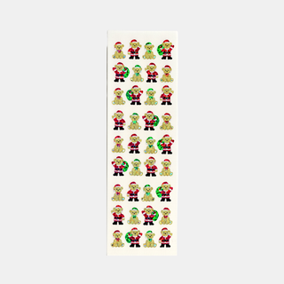 Santa Teddies - Glitter Stickers-Sticker Sheets-Stash World
