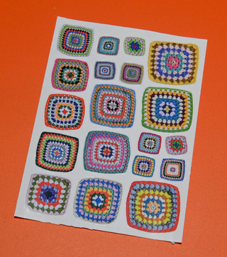 Rainbow Granny Squares - Sticker Sheet