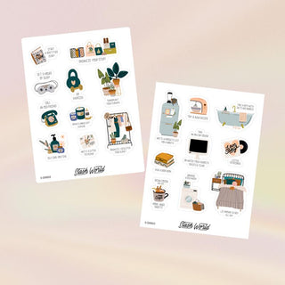 Self Care Sticker Sheets | Set of 2 Sheets-Stash World